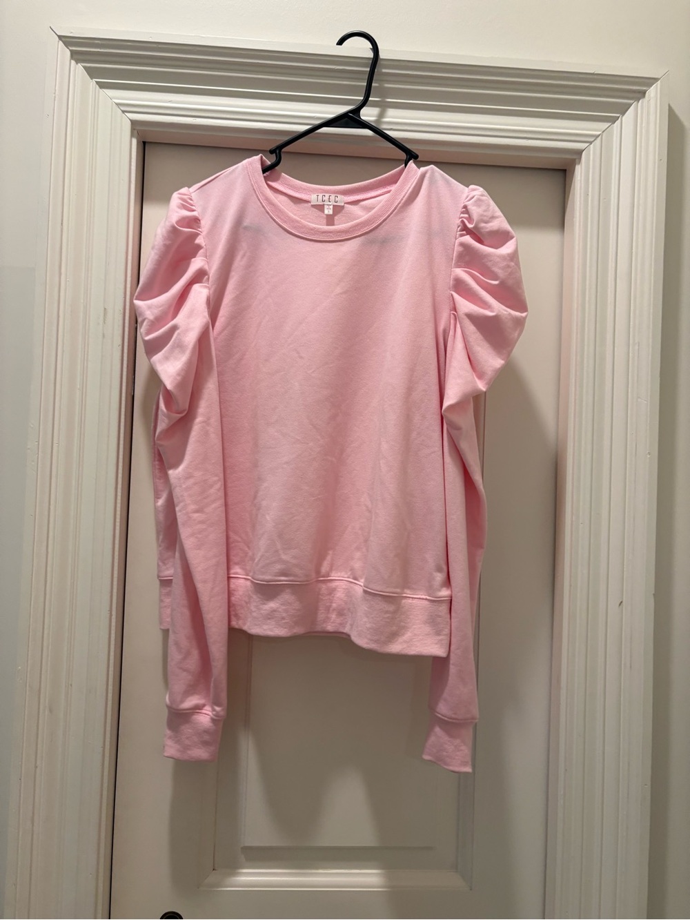 TCEC Pink Puff Sleeve Crewneck Sweatshirt